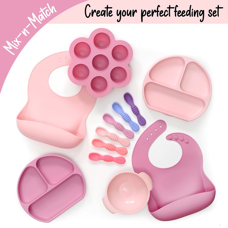 PrimaStella Unbreakable Silicone Non-Slip Bowl and Chew Spoon Set for