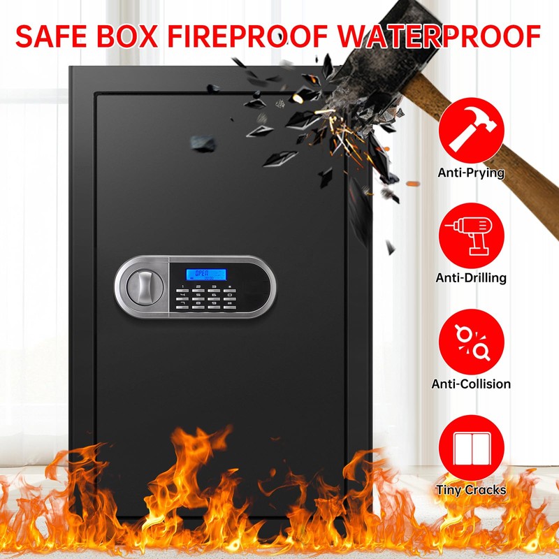 3.4 Cuft Large Safes for Home Use Fire and Water