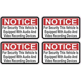 StickerTalk Notice Audio and Video Recording Vinyl Stickers, 2.5 inches by 1.5 inches