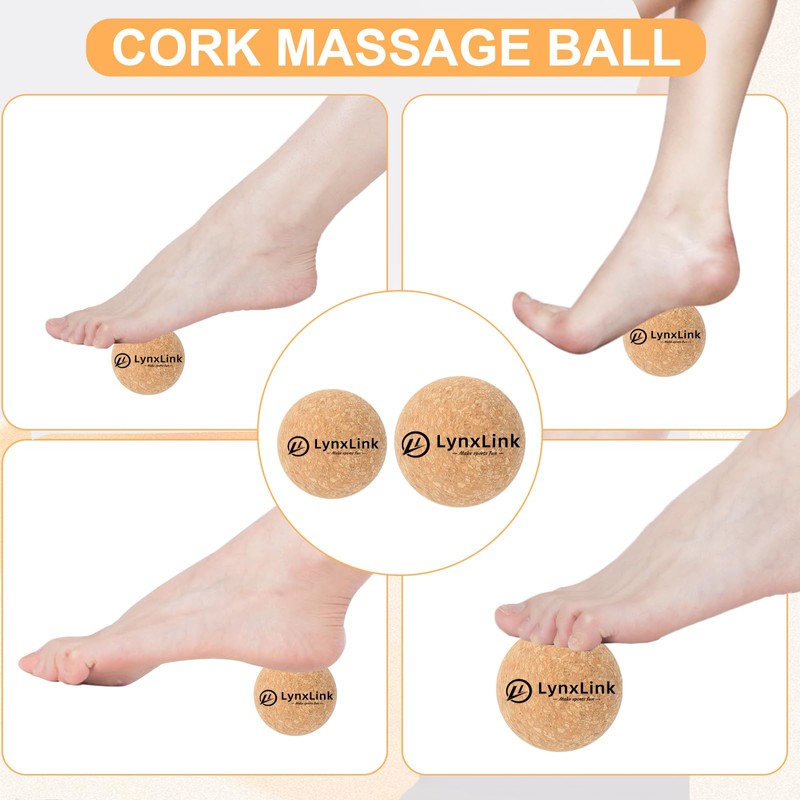 Cork Massage Ball Set - Cork Peanut Massage Ball, 2.4"