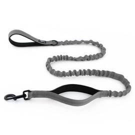 Snootiful Hound Bungee Dog Lead - Double Handle Shock Absorbing Lead - Assorted Colours - 150-200cm (Grey)