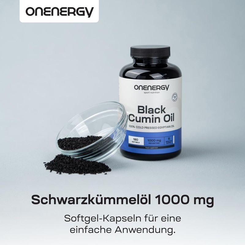 OnEnergy Black Cumin Oil 1000mg - 180 Soft Capsules -