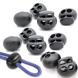 GLOWZEN 10 Pcs Cord Stoppers Spring String Fasteners 2 Holes Elastic Cord Lock