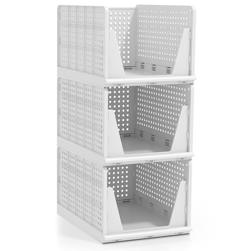 Sorbus 3 Pack Folding Closet Shelf Organizer for Clothes -