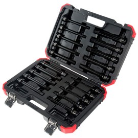 SUNEX TOOLS 2637L 20pc 1/2" Drive Impact Hex Driver Master Set 6in. ¼” to 9/32” and 6mm to 17mm, ,