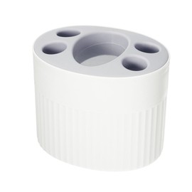 VOCOSTE Toothbrush Holders, Bathroom Toothbrush Holders, Toothbrush Storage Organizers for Bathroom Storage, White 4.69"x3.62"x3.73"