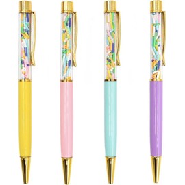 NPW 4 PACK SPRINKLE PENS - Cute Confetti Pen Set; Trendy Stationery Art Supplies, Ballpoint Pens for Journal Writing or Planners; Great Gift for Teen Girls, Kids, Women or Teachers