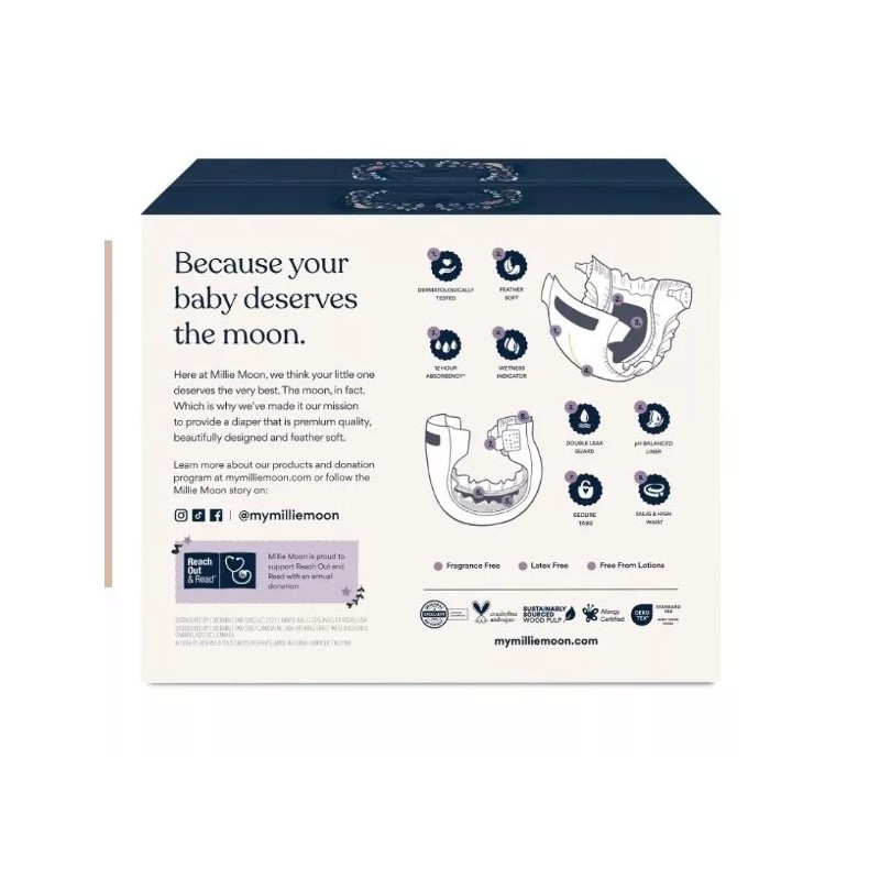 Millie Moon New All Natural Millie Moon Disposable Diapers Cloud