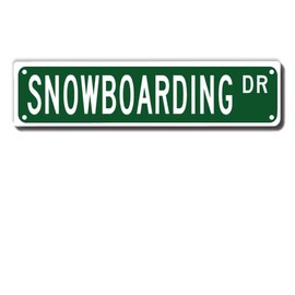 ERMUHEY Snowboarding Dr Street Sign, Snowboarding Gift, Snowboarding Wall Decor for Home Office School Mountain Man Cave Plaque Quality Metal Sign 16x4 Inch