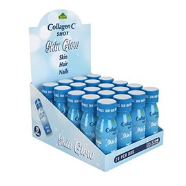 CollagenC - skin glow shot 20 pack - Collagen 10g, Vitamin c 1000mg, Biotin 1000mcg, Vitamin D 800 IU - Natural Orange-Ginger Flavor 2.5oz Bottle - 20 Pack