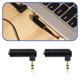 ECSiNG 3.5mm Stereo Adapter Plug Male to Female Connector Extension Adapter Gold Plated Adapter Plug 90 Degrees Right Angle Stereo Jack Socket Aux Adapter for Phone Tablet CD MP3 MP4 Headphone