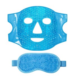 2Pack Gel Beads Face & Eye Masks Kit Hot/Cold Mask Cooling Ice/Heat Facial Eye Pack Therapy