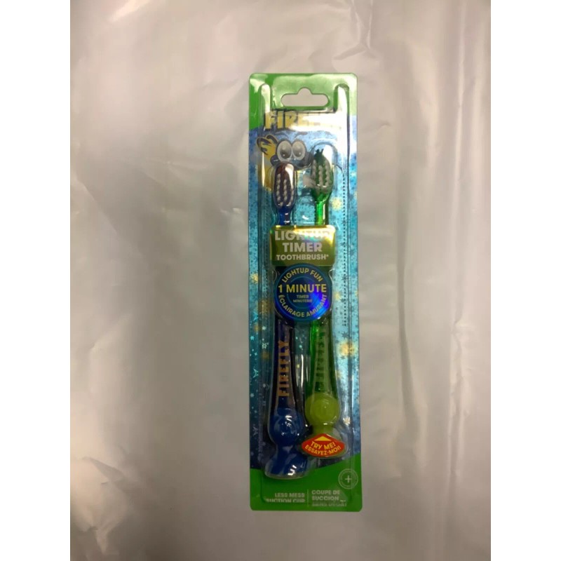 Firefly 12*Firefly Lightup Kids Toothbrush Suction Cup 1 Minute Light
