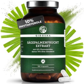 QIDOSHA QIDOSHA? S?gepalme 40:1 Extrakt Kapseln hochdosiert, 10% Phytosterole, davon 70% Beta-Sitosterol, 500mg S?gepalmenextrakt je Kapsel, 180 Stk/Glas, vegan, deutsche Fertigung, jede Charge laborgeprft