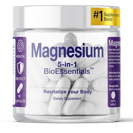 Magnesium – High Bioavailability Complex – 5-Form Complex 1950mg Per Serving – Muscle & Nervous System Support – Bisglycinate & L-Threonate + Citrate Malate – 90 Vegan HPMC Capsules