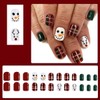 YEFIUO Christmas Red Press on Nails Short Square Xmas Winter
