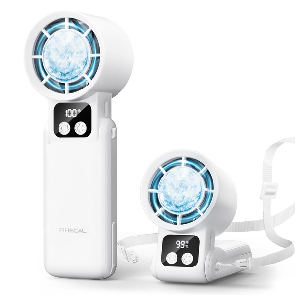 FIHECAL 3 in 1 Portable Handheld Fan, 12000RPM Mini Turbo