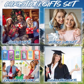Frienda 24 Sets Christian Hand Sanitizer Gift Set Religious Travel Size Hand Sanitizers Church Bible Verse Mini Bulk Thank Christian Gifts for Women Teacher Coworker Team Graduation Christmas