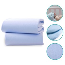 Clair de Lune Cot Bed Fitted Sheets | Value Pack | Pair of Soft Breathable Fade Resistant Sheet | Easy Fit 100% Cotton Jersey | Made with Love In UK | 140 x 70 cm