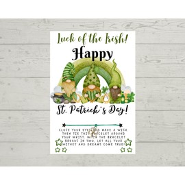 St. Patrick's Day Wish, Wish Bracelet, Holiday Party Favor, Thank You, St. Patrick's Day WIsh Bracelet, Co-Worker Gift, Friendship Wish Bracelet (Luck of the Irish!)