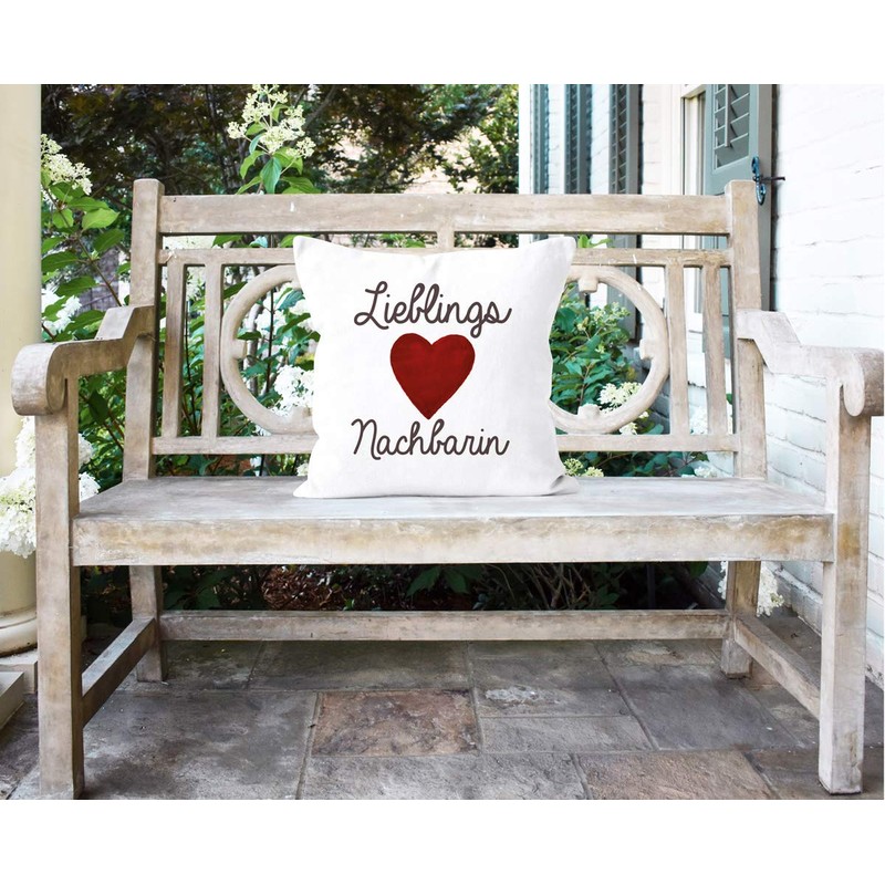MoonWorks® Cushion Cover Favourite Neighbour Gift Neighbours Neighbour White One