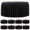 8 Pack Black Round Tablecloth 60 inch Stretch Spandex Fitted