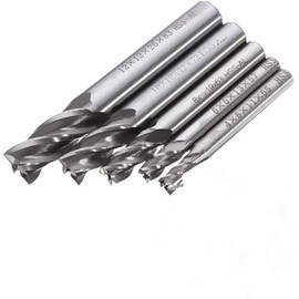 5 Pieces HSS End Mill CNC Lathe Straight Shank, 4 Flute Spiral Cutter Cutting End Mill Set Drill End Mill Cutter Bit 4/6/8/10/12 mm
