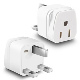 US to UK Plug Adapter, OFOAEEA 2 Pack Type G Travel Adaptor, UK Travel Plug Adapter, UK Power Adapter, Ireland Plug Adapter, for Scotland British London England Hong Kong Irish Ireland, White