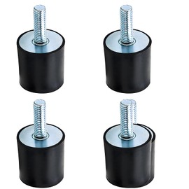 Pack of 4 Rubber Buffer M6, Diameter 20 mm x Height 20 mm, Silent Block Rubber Mounts, Shock Absorber, Vibration Insulators, Anti-Vibration Rubber Damper for Petrol Engines, Water Pumps, Diesel