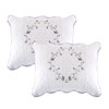 vctops 2-Piece Elegant Floral Embroidered Pillow Shams Queen Size 100%