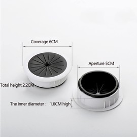 4PCS Flexible Desktop Grommet,50mm/2 in Grommet Aperture,Detachable,Adjustable Aperture Plastic line Organizer,Desktop Washer Hole Diameter Data Cable Storage and Sorting Tool (White)