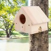 Outdoor Innovative Wooden Bird House Birds Nesting Breeding Cage Ornament