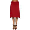 EXCHIC Women's Elastic Waist Plain A-Line Yoga Skirt - red,