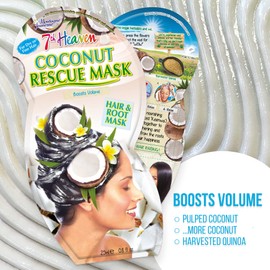 7th Heaven Coconut Hair & Root Rescue Mask, Pack of 4 – Hair Masks for Dry Damaged Hair – Hair Repair Treatment with Coconut Oil to Strengthen & Boost Volume