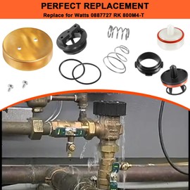 YMT Replace for Watts 0887727 RK 800M4-T Pressure Vacuum Breaker Total Repair Kit for 800M4 800M4-QT LF800M4 LF800M4-QT Pressure Vacuum Breaker 1/2" - 3/4"