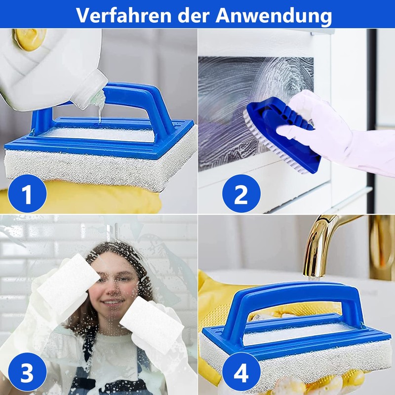 Abnaok 2 Piece Pool Brush Set, Sponge with Handle, Pool