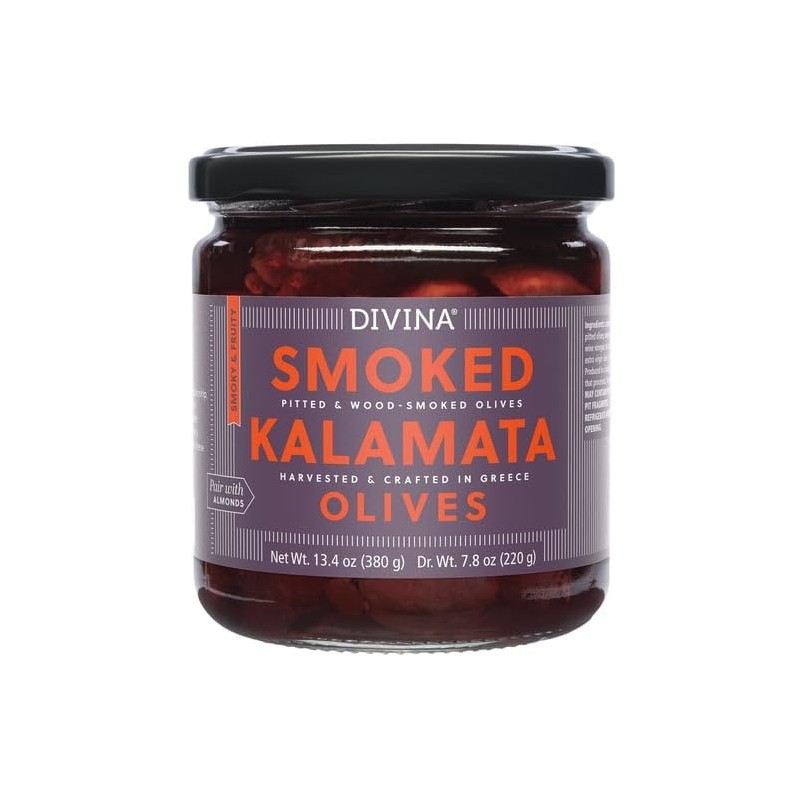 DIVINA Smoked Kalamata Olives, 13.4 oz (2-Pack)