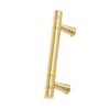 MACHSWON 128mm Brushed Pattern Grooved Pure Brass Handle Solid Thick