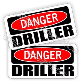 Unbranded/Generic Hard Hat Stickers | DANGER ~ DRILLER | Roughneck Helmet Decals Labels Pegatinas