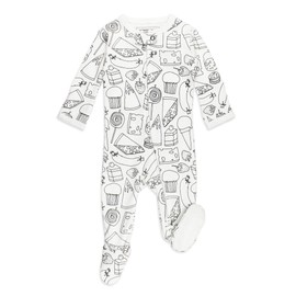 L'ovedbaby Unisex Baby Organic 2-Way Zipper Footie, Snacks, 3-6m