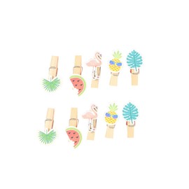 ORFOFE 50pcs Wooden Photo Clips Decorative Photo Holders Rope for Party Home Office