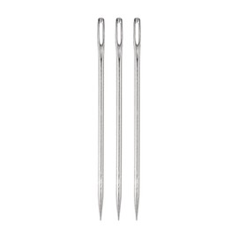 sourcing map 3PCS Upholstery Needle Large Eye Extra Long 4in Sewing Needles Straight Hand Needles Easy to Thread Stainless Steel for Furniture Leather