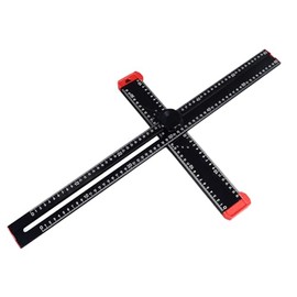 Escuadra en T Ajustable de 60 cm, Herramienta de Medición 2 en 1 para Carpintería, Ingeniería y DIY, Regla de Ángulo de Aleación de Aluminio Negra