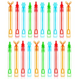 VEYLIN Christmas Mini Bubble, 20PCS Bubbles for Kids Christmas Bubble Tubes with Wands Bubble Kids Party Bag Fillers for Xmas Party Supply