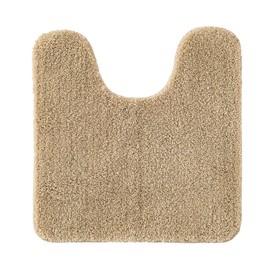 MIULEE Bath Mat, Non-Slip, Absorbent, Decorative, U-Shaped Floor Mat for the Hallway, Living Room, Bathroom, Toilet, 1 Piece, 45 x 45 cm, Beige