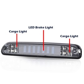 G-PLUS LED 3rd Rear Type I Brake Light Cargo Lamp Compatible with Ford F250/F350/F450/F550/Super Duty 1999-2016,Smoky Lens Chrome Housing YC3Z13A613BA,CC3Z13A613B