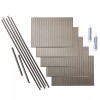 Fasade 18in x 24in Rib Backsplash Panel - Brushed Nickel,
