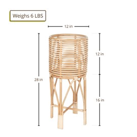KOUBOO Rattan Indoor Plant Stand, Medium, Natural Planter, Brown