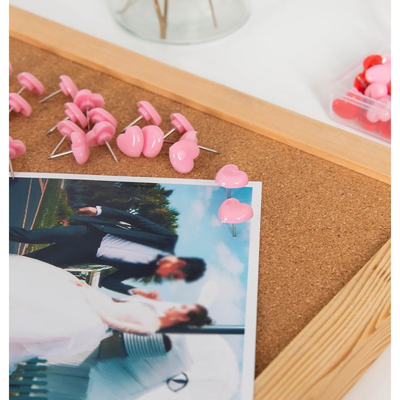Heart Shape Push Pins - Pink & Red Heart Shape