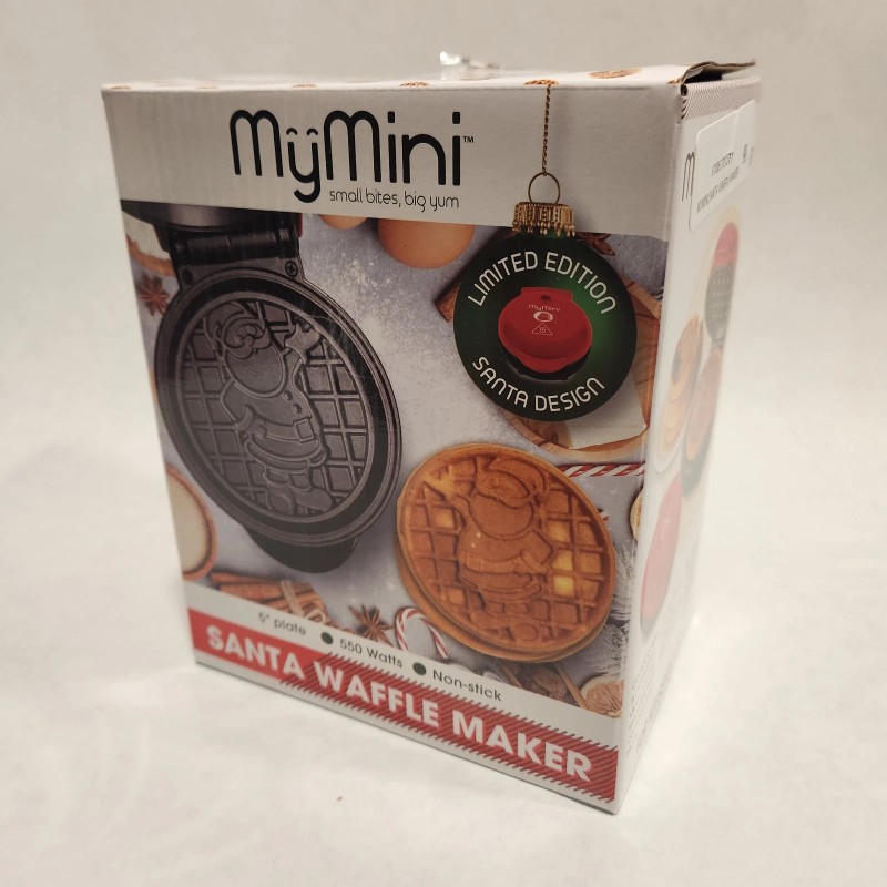 MyMini My Mini Santa Waffle Maker, 5" Plate, Non Stick,